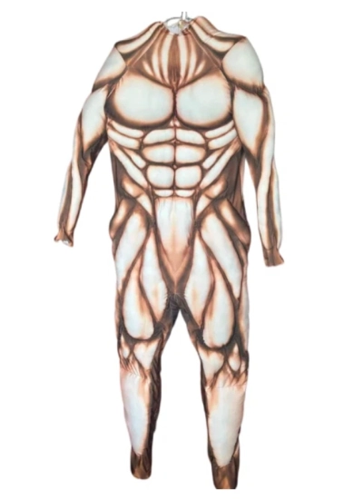 【進撃の巨人】コスプレマッスルスーツ 立体プリント＆綿詰めで圧倒的リアル感 背中ファスナー付きで着脱簡単 高品質モデル