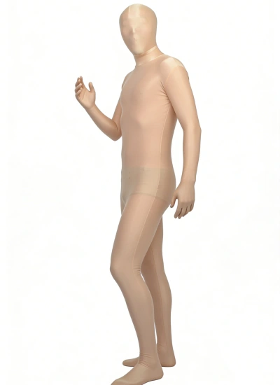 肌色 4方向ストレッチライクラ フルカバー全身タイツ 目の開口選択可 サイズオーダー対応 伸縮性抜群 柔らかく快適な着心地 アンダースーツ イベント 舞台・演出用