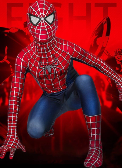 【子供用サイズ】Spider-Man 2  Tobey風 全身タイツ スーツ スパイダーマン2風コスチューム 全身タイツ スーツ spider man風 全身フルプリント・伸縮性抜群  キッズサイズ 高品質