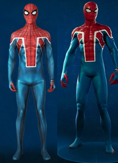 Spider-Man PS5 スパイダーマン風 ユニオンジャック・スパイダー コスプレ衣装 全身タイツ イベント演出用 デジタルプリント 立体陰 弾力密着 高品質