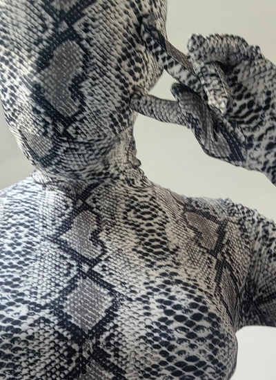 【ミルクシルクライクラ生地】オーダーメイド対応 スネックスキンゼンタイ ライカフルボディスーツ 全身タイツ ヘビ柄 コスプレ衣装 レオタード ストレッチ抜群