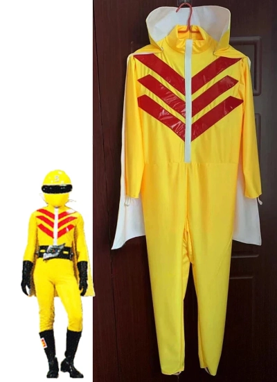 キレンジャー風 コスプレ衣装 全身タイツ 黄色の戦士 セットアップ 手袋・マント・マスク付き オーダーメイド対応 秘密戦隊ゴレンジャー風 コスチューム