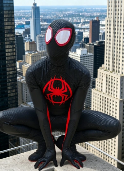 【今なら半額！在庫即納・全国送料無料】Miles Morales Costume Suit シリコン印刷ver. コスチューム Spider-Man風  Across the Spider-Verse Cosplay