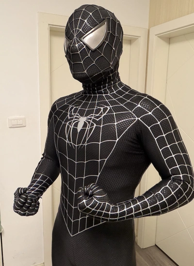 シリコーンスクリーン・プレミアムシリーズ👑  spiderman風 Tobey スパイダーマン風 トビー 黒 レプリカスーツ  全身タイツ コスプレ コスチューム cosplay 仮装