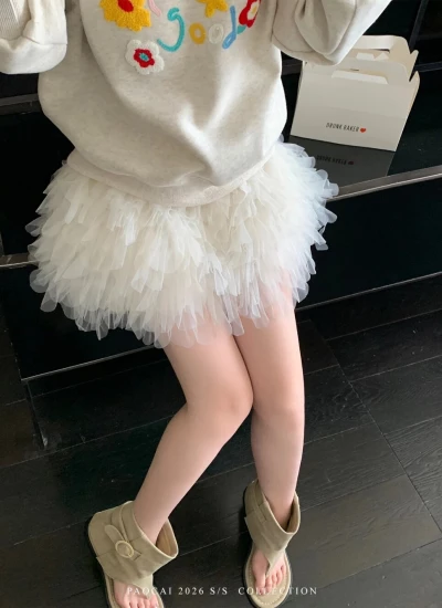 【ボトムス】チュールふんわりティアードミニスカート 天使の可愛さ 痩せ見え Aライン フェアリースタイル